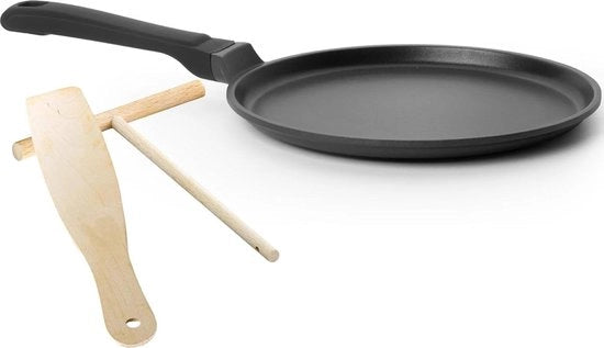 Pietra per crêpe professionale da 26 cm con fondo in acciaio - resistente alle graffi - per tutti i fornelli - pannocchie