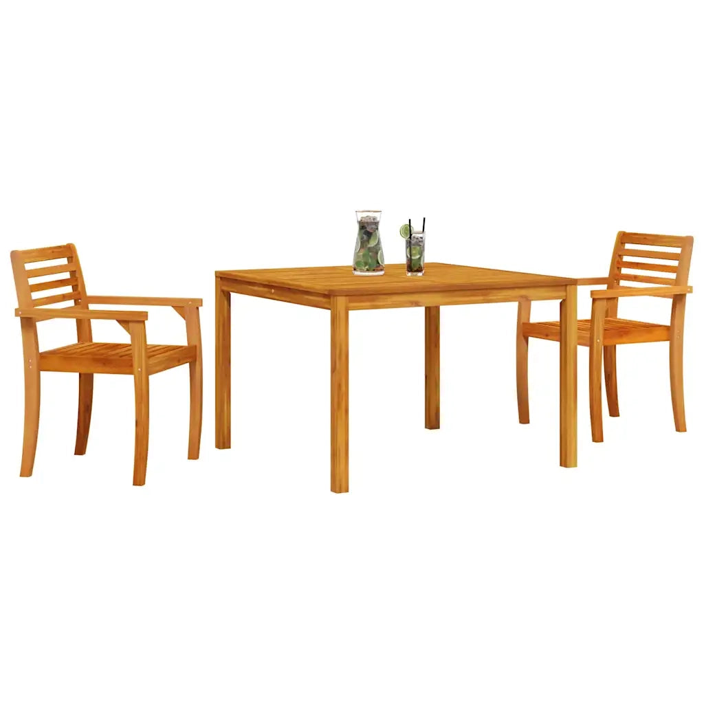 Set da Pranzo per Giardino 3 pcs Marrone