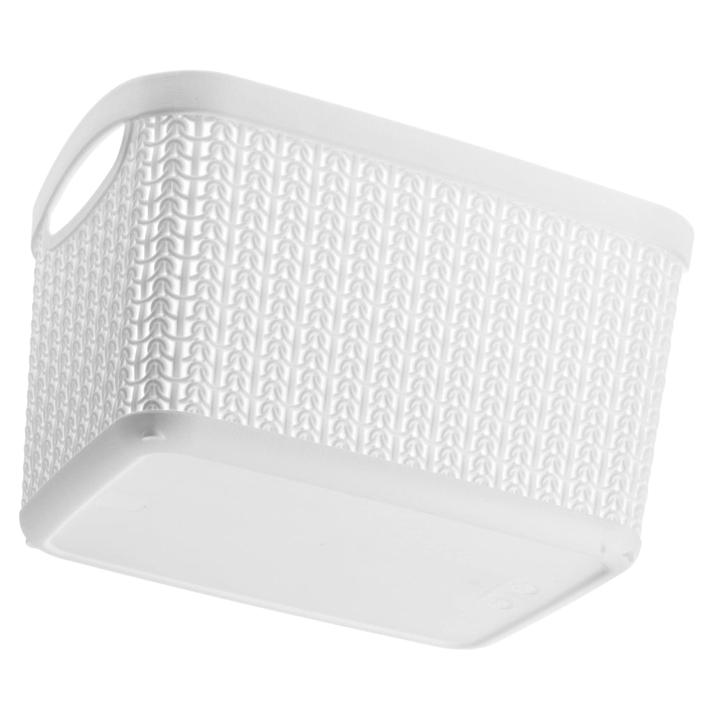 Contenitore portaoggetti KADAX da 6,6 litri, cestino organizer in plastica bianca