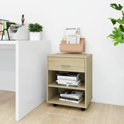 Mobiletto con Ruote Rovere Sonoma 46x36x59 cm Legno Multistrato 808470