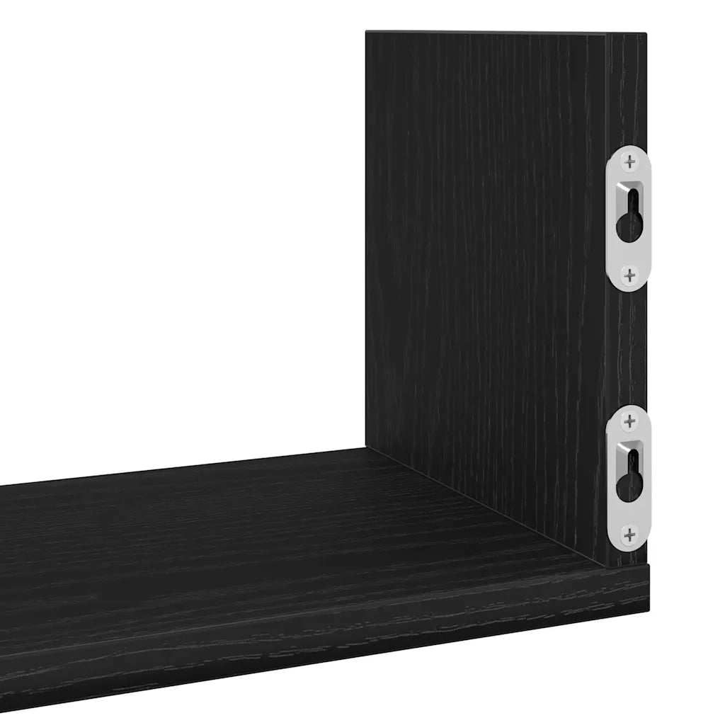 vidaXL Mensole da Parete 3pz Rovere Nero 58x18x18 cm in Truciolato