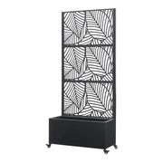 Parete divisoria con fioriera acciaio zincato 190 x 82 x 38 cm nero 03_0009266