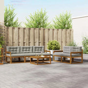 Set di divani da esterno 6 pcs Grigio Naturale e Chiaro
