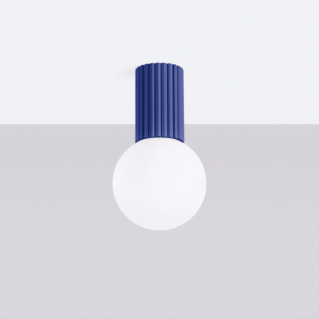 Spot soffitto SFERA Pure Lume blu vetro bianco IP44 G9
