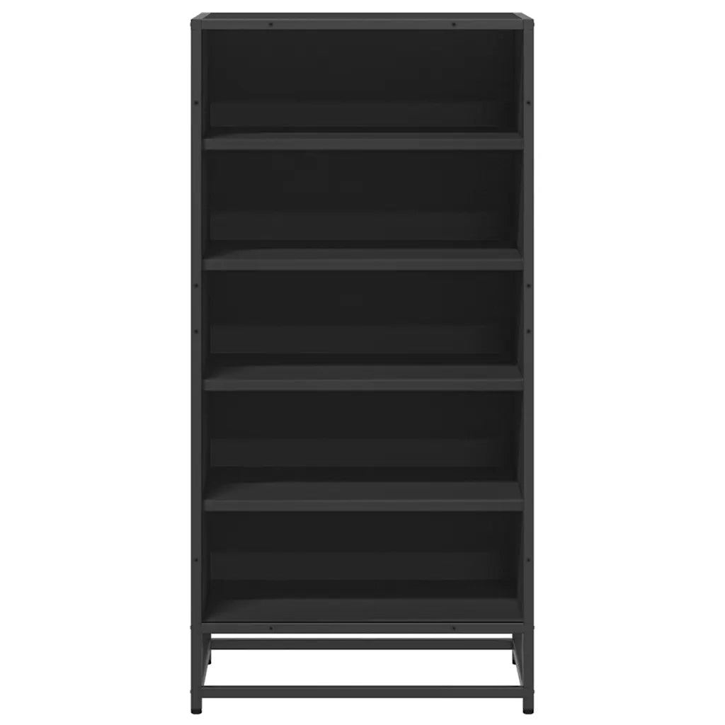 Scarpiera Nera 48x38x97,5 cm in Legno Multistrato 849204