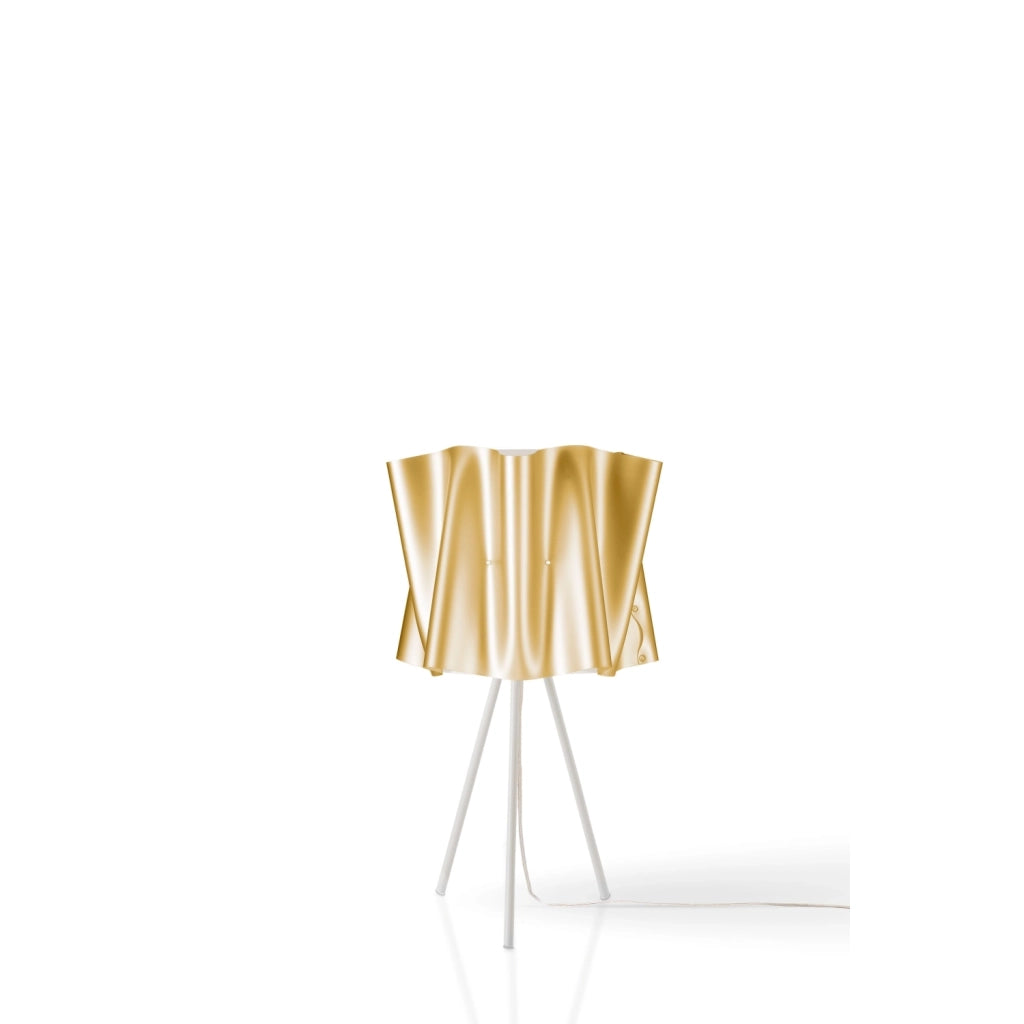 Lampada Da Scrivania Moderna 3 Piedi Folio Polilux ® New Gold Metallo 1 Luce E27