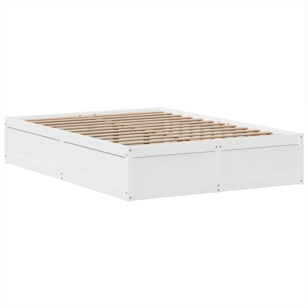Letto senza Materasso Bianco 140x190 cm Legno Massello di Pino