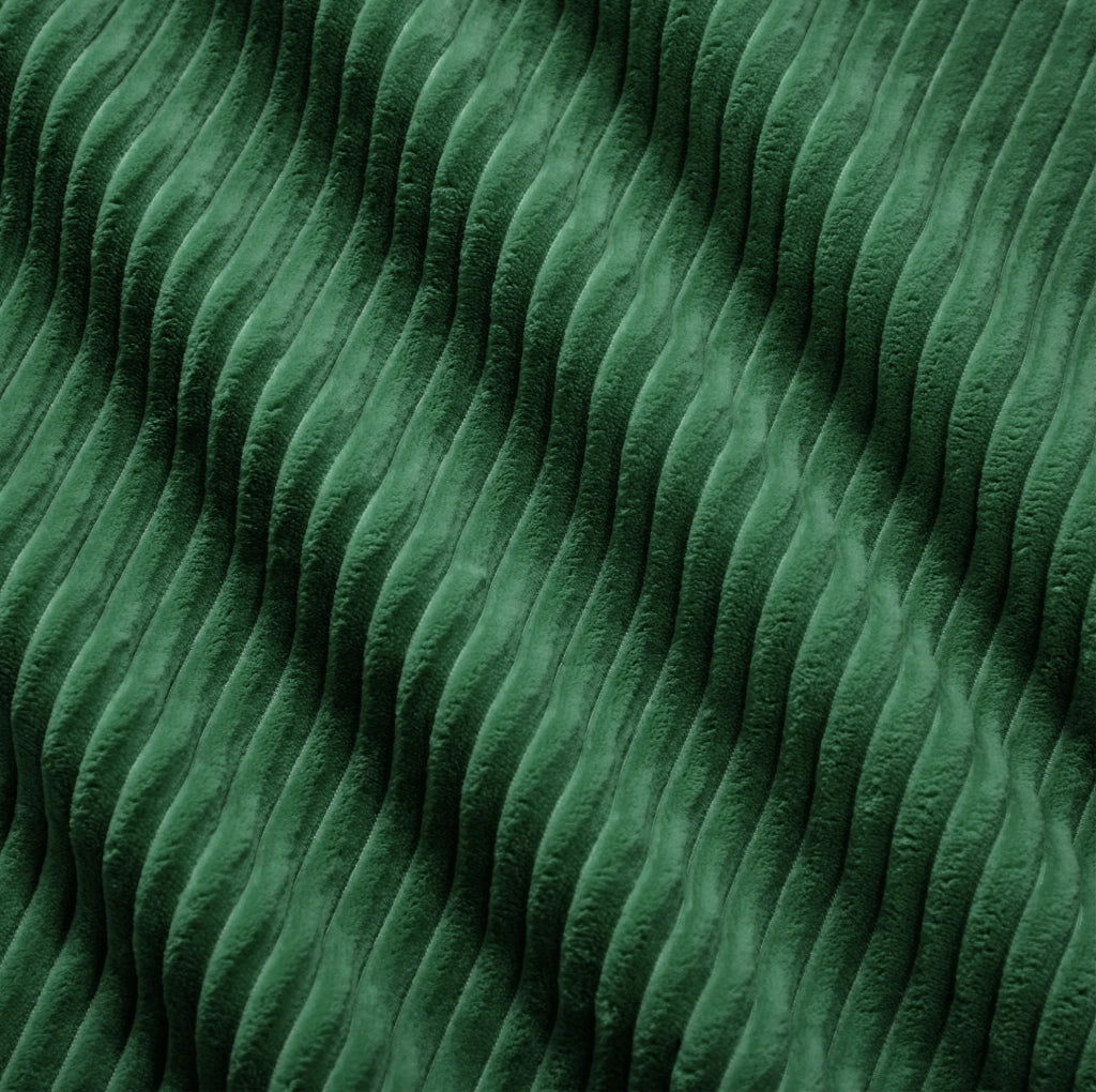 Divano modulare a U 386x104x69 cm in tessuto a coste verde con ottomana