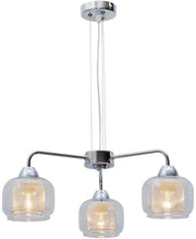 Lampadario Candellux RAY 3 luci E14 cromo vetro trasparente