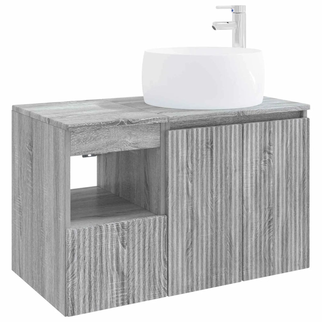 Set di mobili per il bagno 2 pz Sonoma grigio 3404100