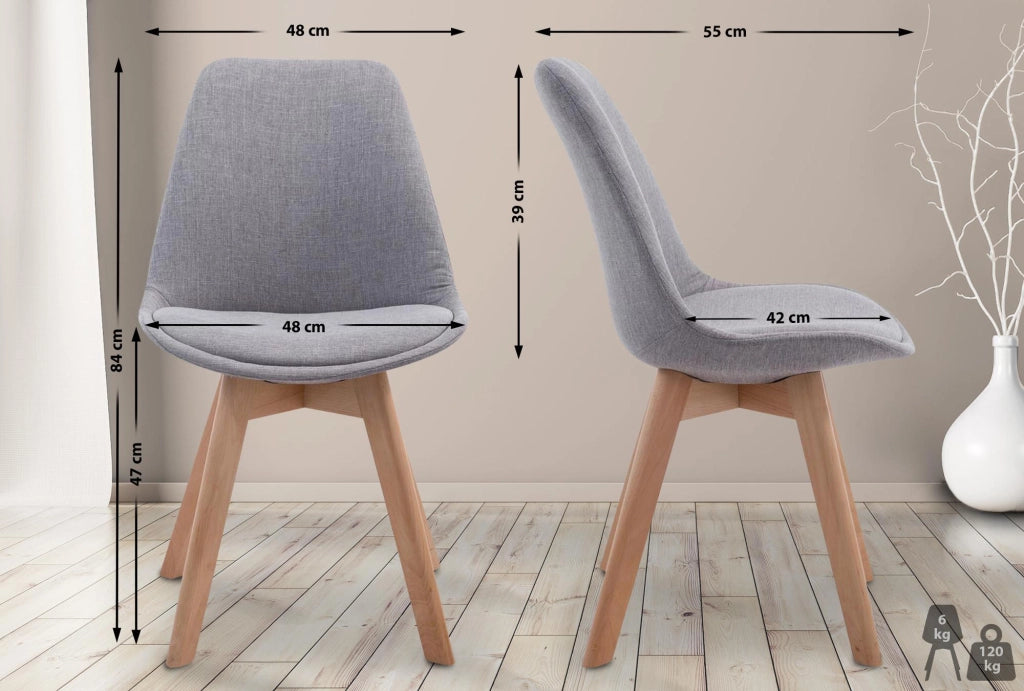 Sedia Borneo Tessuto V2 grigio,natura