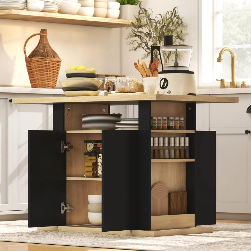 Tavolo da pranzo allungabile ¨C zephmum ¨C Nero, Legno, 110x70x75.5 cm