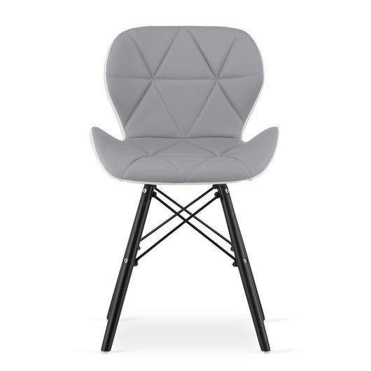 Sedia in ecopelle VALORA WAKO - Design moderno grigio-bianco con gambe nere