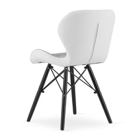 Sedia in ecopelle VALORA WAKO - Design moderno grigio-bianco con gambe nere