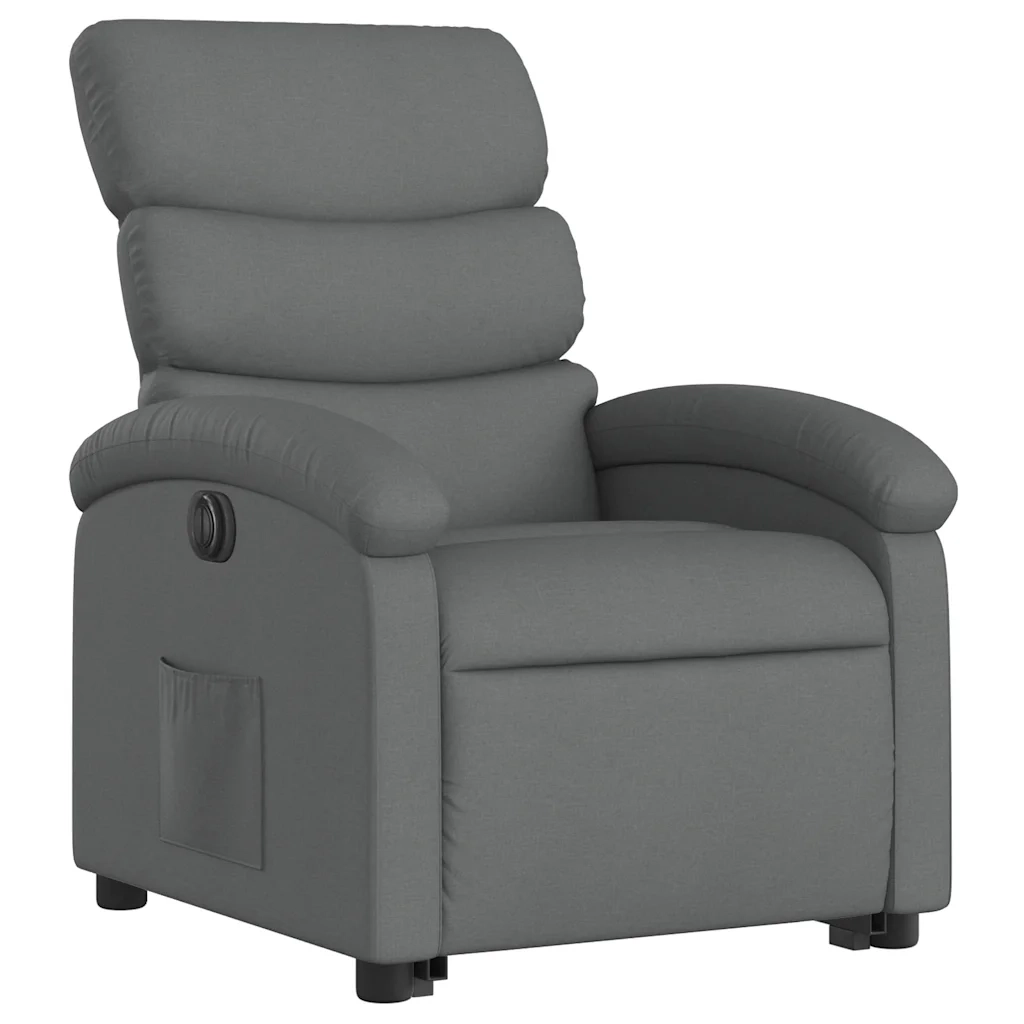 Poltrona Alzapersona Reclinabile Elettrica Grigio Scuro Tessuto 3204003
