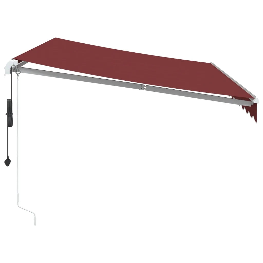 Tenda da Sole Retrattile Automatica con LED Bordò 350x250 cm 3214973