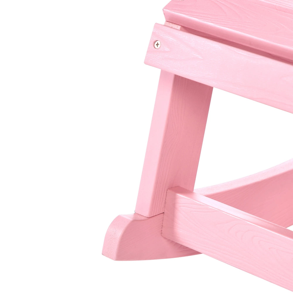 Sedia a dondolo da giardino in plastica rosa chiaro per bambini resistente agli agenti atmosferici in stile moderno