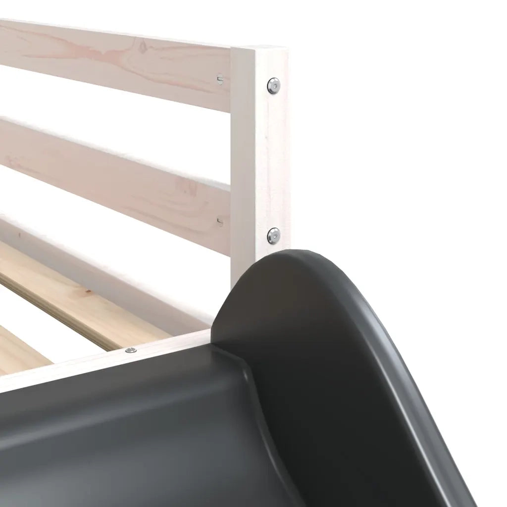 Letto a Castello Scivolo e Scala Bianco 90x190 cm Legno di Pino 3284246