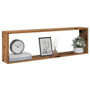 Mensole Parete a Cubo 2 pz Legno Vecchio 100x15x30cm Truciolato 856582