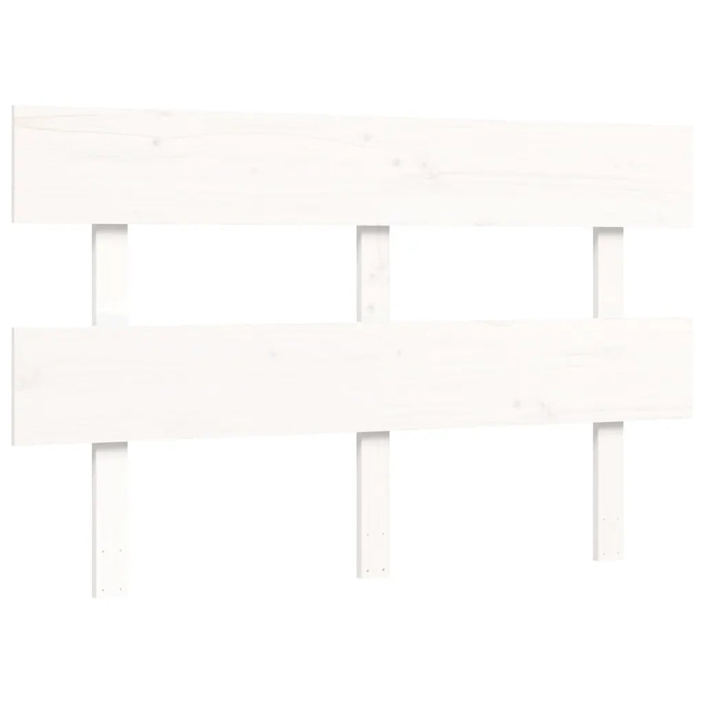 Letto matrimoniale | Letto per adulti | Letto per Anziani con Testiera Bianco 120x200 cm Legno Massello