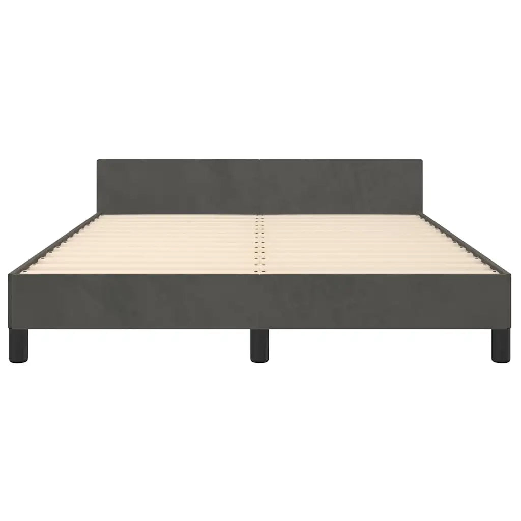 Giroletto senza Materasso Grigio Scuro 140x190 cm Velluto 347568