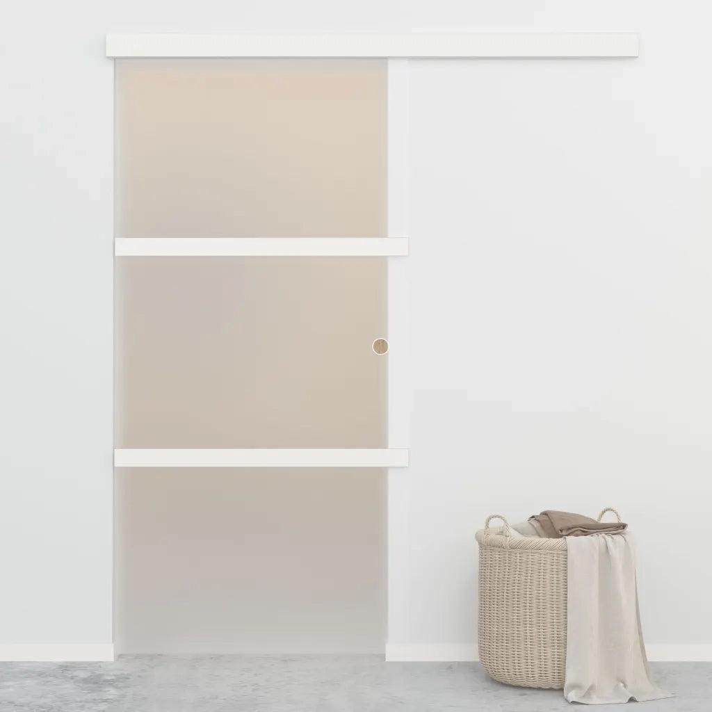 Porta Scorrevole Fermi Vetro ESG e Alluminio Argento 90x205 cm
