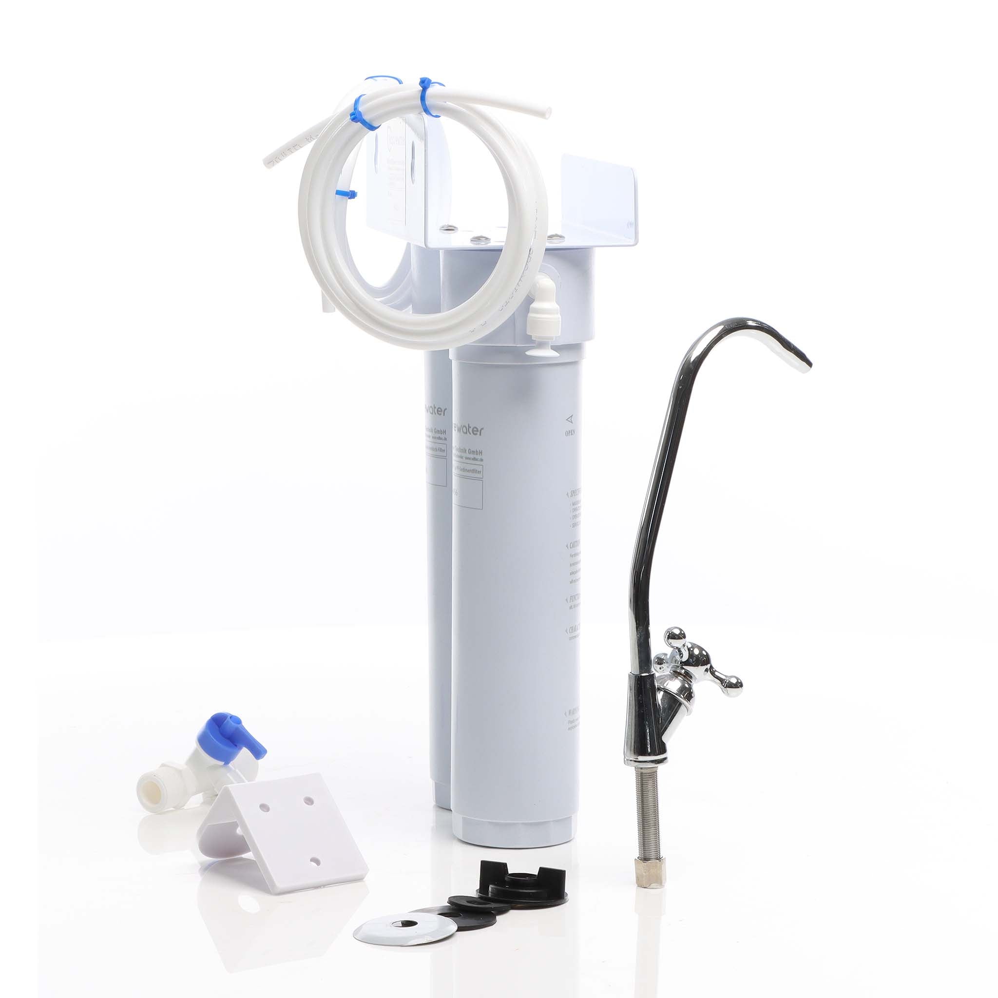 Naturewater Filtro acqua NW-2-PPUF, Sistema di filtrazione a 2 livelli con cartucce, montaggio a parete