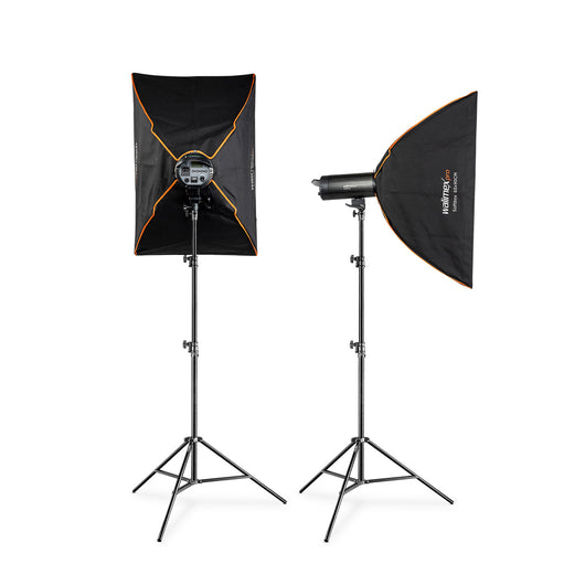 Stager 400 HSS set di 2 flash fotografici da studio, luce LED da 400 W per foto e video, con 2 softbox 2 stativi luci e accessori