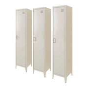 Set di 3 armadi camera industriale, 4 vani, beige