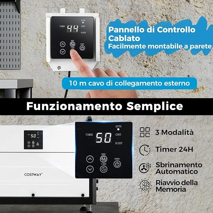 58,5/73,5 L Deumidificatore Commerciale, Deumidificatore Industriale con 3 Modalità e Timer 24H, Sbrinamento Automatico per Cantina Magazzino (73,5 L/giorno Nero)