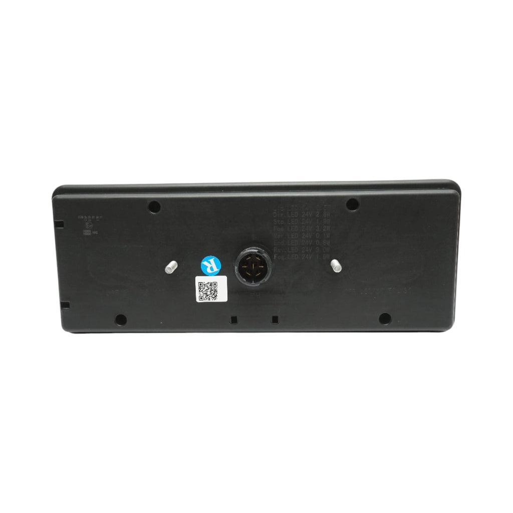 Luce freno posteriore destra LED camion 24V, 7 pin ASS2.1 con illuminazione targa, allarme retromarcia 400x153x88mm