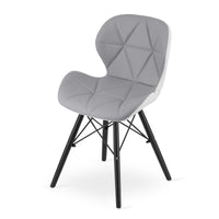 Sedia in ecopelle VALORA WAKO - Grigio-Bianco con gambe nere x 2