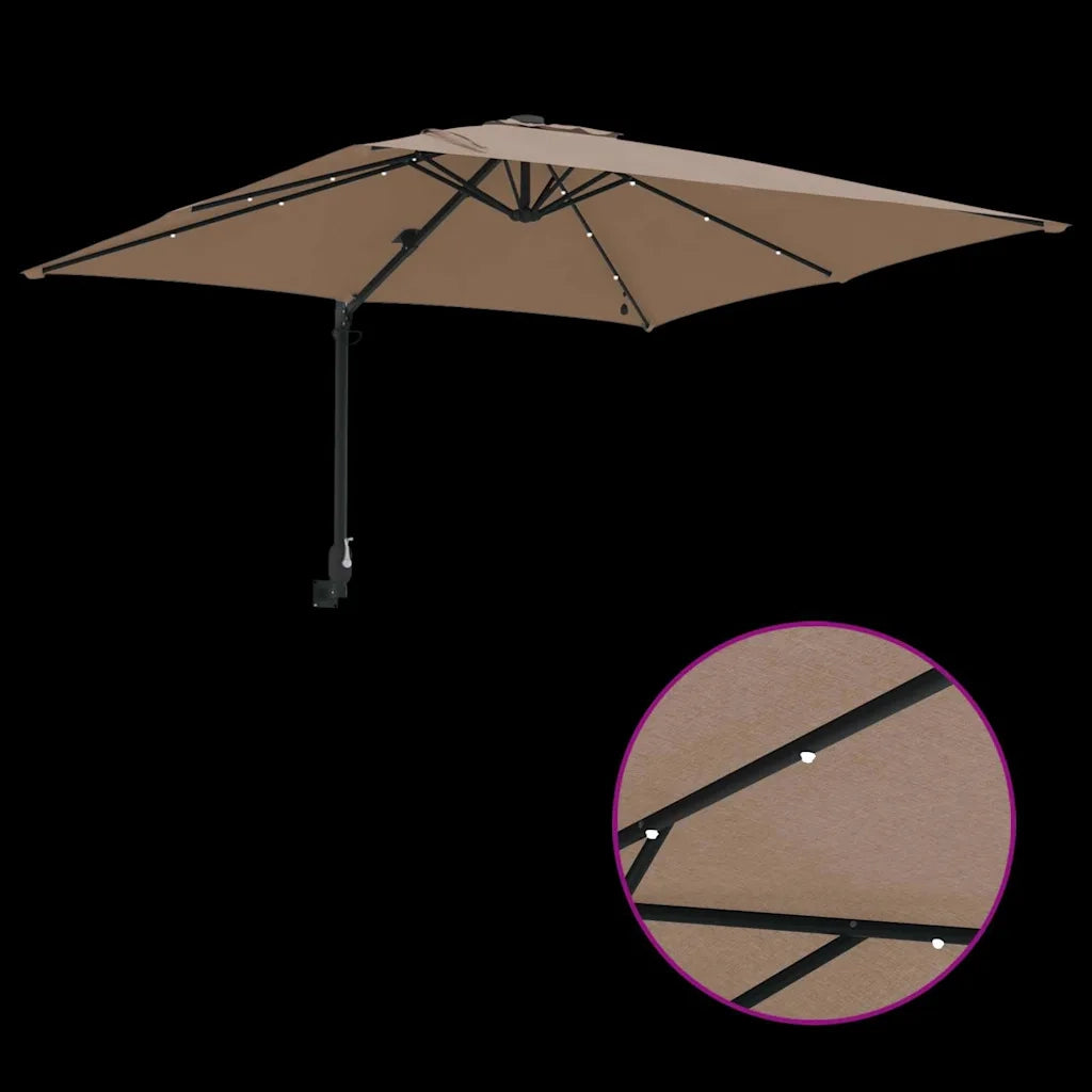 vidaXL Ombrello da giardino Talpa 248.5 x 247.5 x 160 cm Tessuto