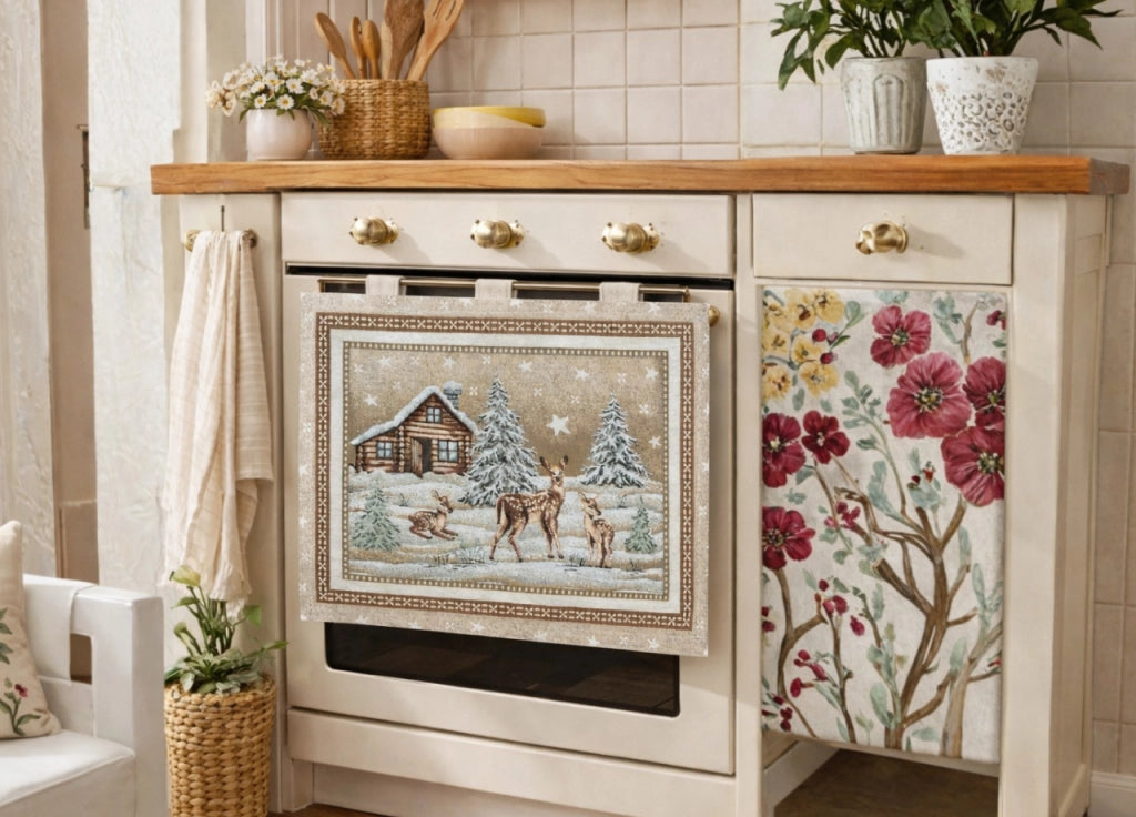 Copriforno Cucina Universale Cinigliato Decorazione Forno Chalet Marrone