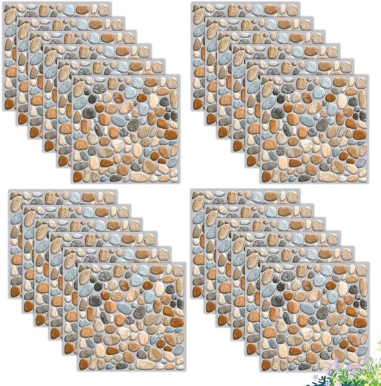Tegelgels Autoadesivi - 24 Pezzi - 20x20 cm - Sticker per Tegoli e Sticker per Pareti - Cucina e Bagno - Autoadesivi - Imprimiti all'acqua