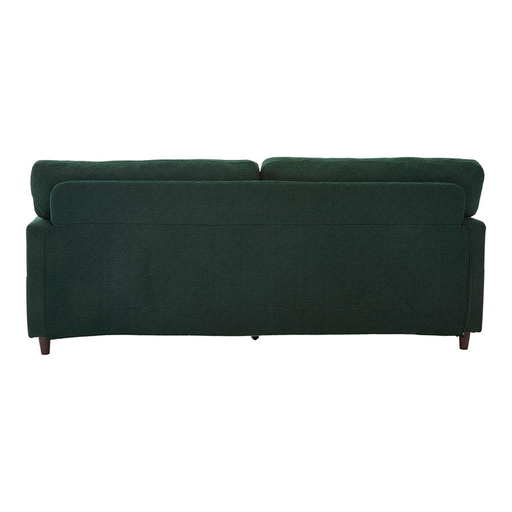 Divano 2 posti - Xylo - Chenille, LED, USB-C, porta bicchieri, verde smeraldo