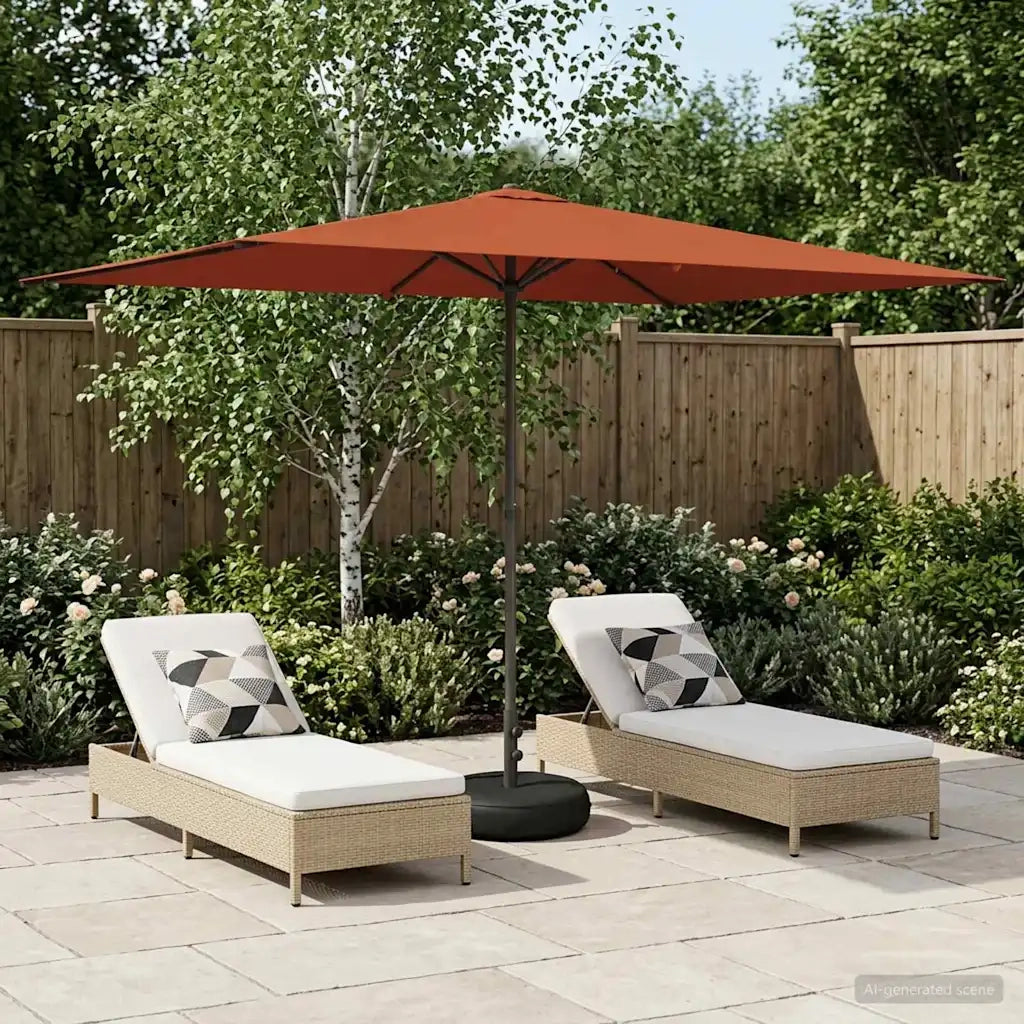 Ombrellone da giardino-Parasole da Giardino con Base 200 x 300 cm Poliestere 640198