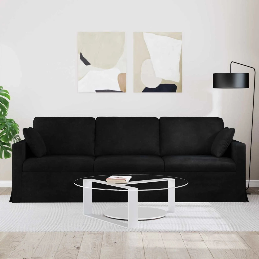 Divano Nero 228 x 78 x 80 cm Velluto