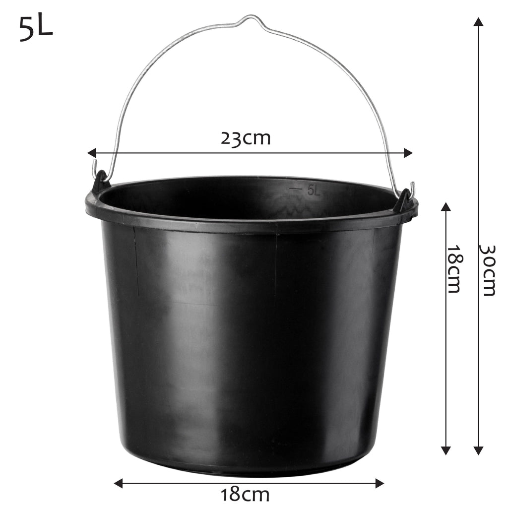 Secchio da costruzione KADAX 5 litri, secchi in plastica resistenti per uso domestico e giardinaggio, confezione da 20 pezzi.