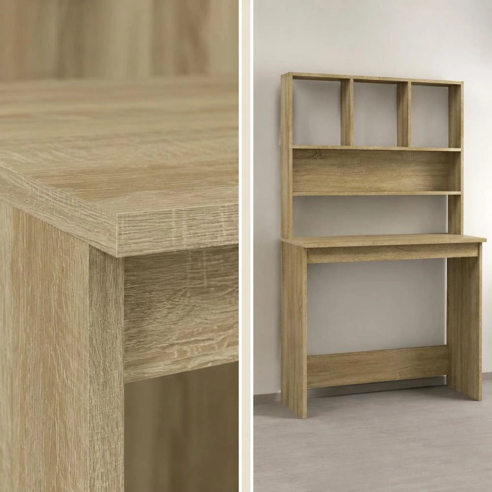 Desk With Shelf Sonoma Oak 102x45x148 Cm Wood Material