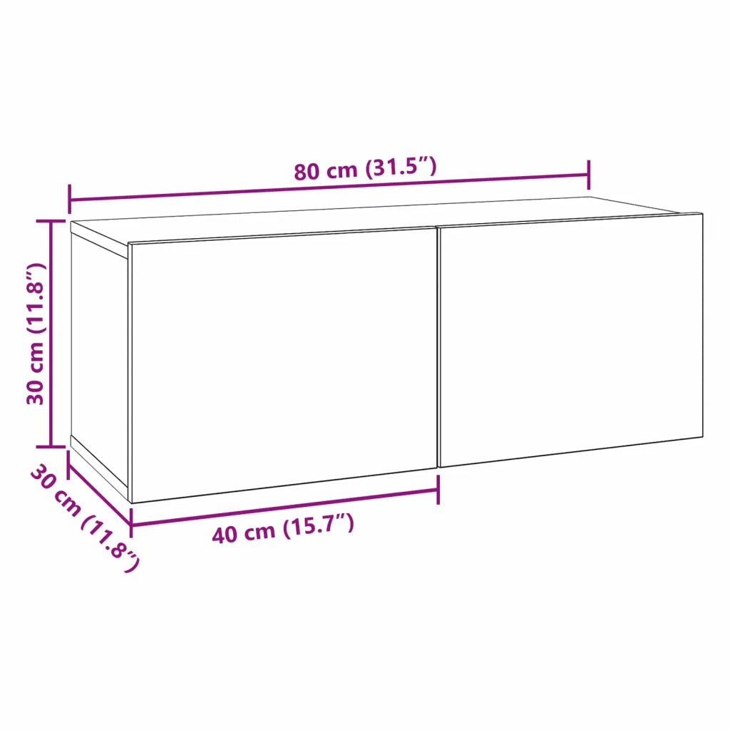 Set mobile TV 6 pz Rovere Nero Legno ingegnerizzato 3438603