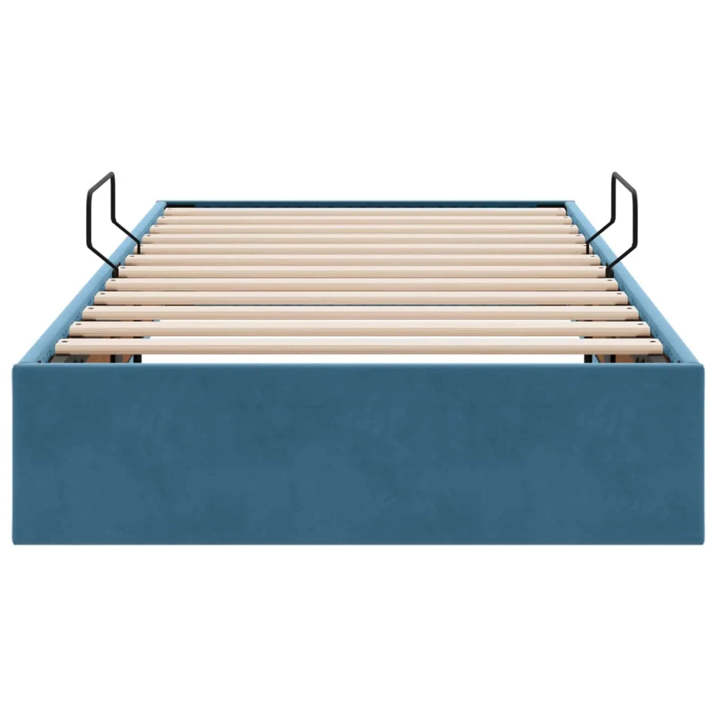 Letto ottomano con archiviazione Blu Scuro 100 x 200 cm Velluto
