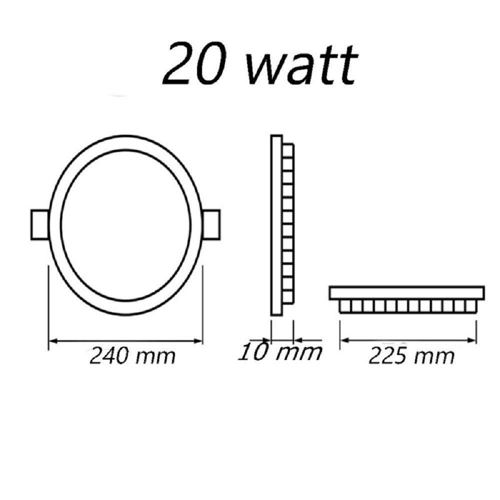 Trade Shop - Pannello Led Incasso Rotondo Slim Plafoniera 20w 3 Colorazione Di Luce P225a-t3c -