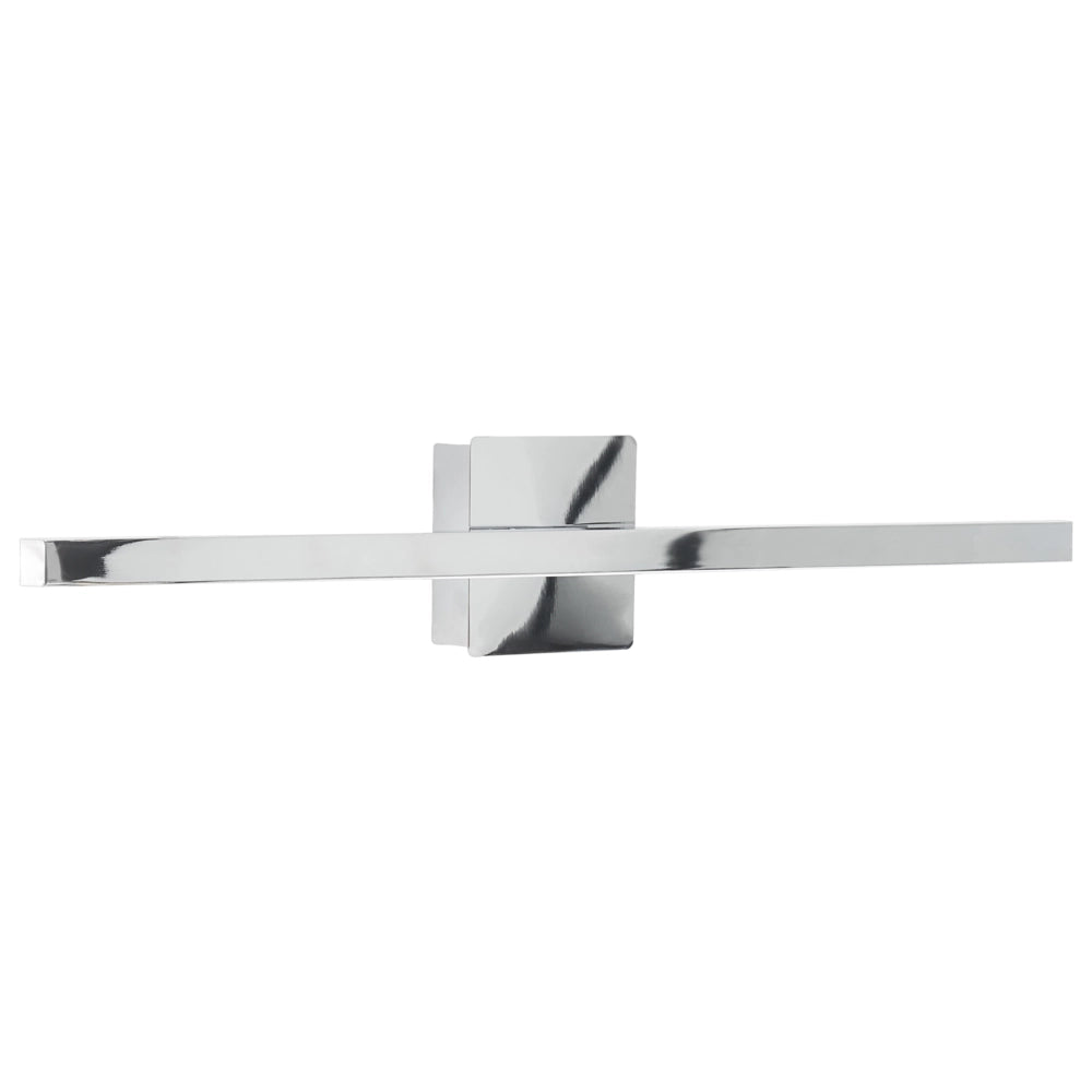 Lampada specchio con luce LED in metallo orizzontale stile moderno argento