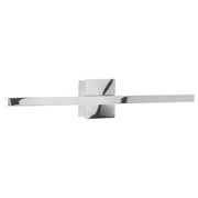 Lampada specchio con luce LED in metallo orizzontale stile moderno argento