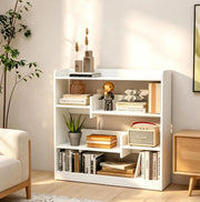 Libreria bianca a 4 livelli 90 x 24 x 91 cm