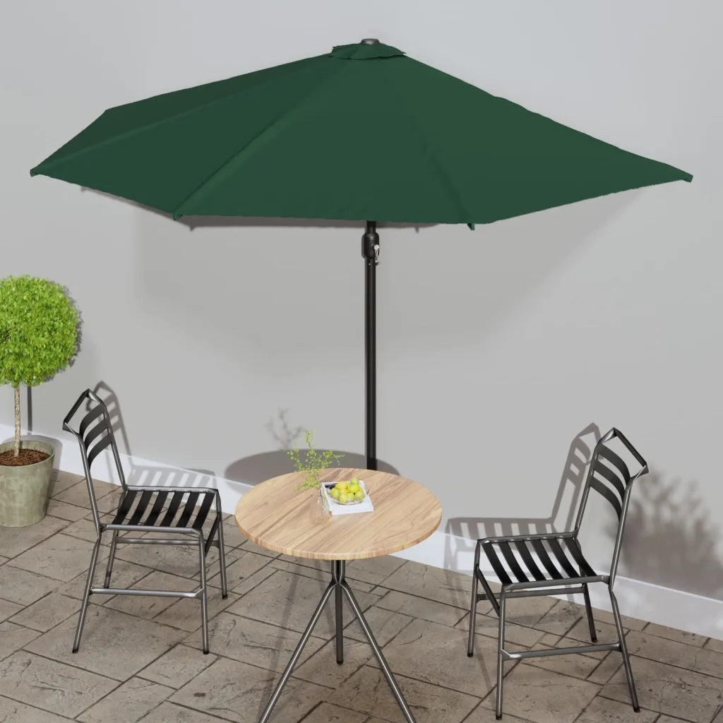 Ombrellone da Balcone Palo in Alluminio Verde 300x150 cm a MetÃ  cod mxl 15485