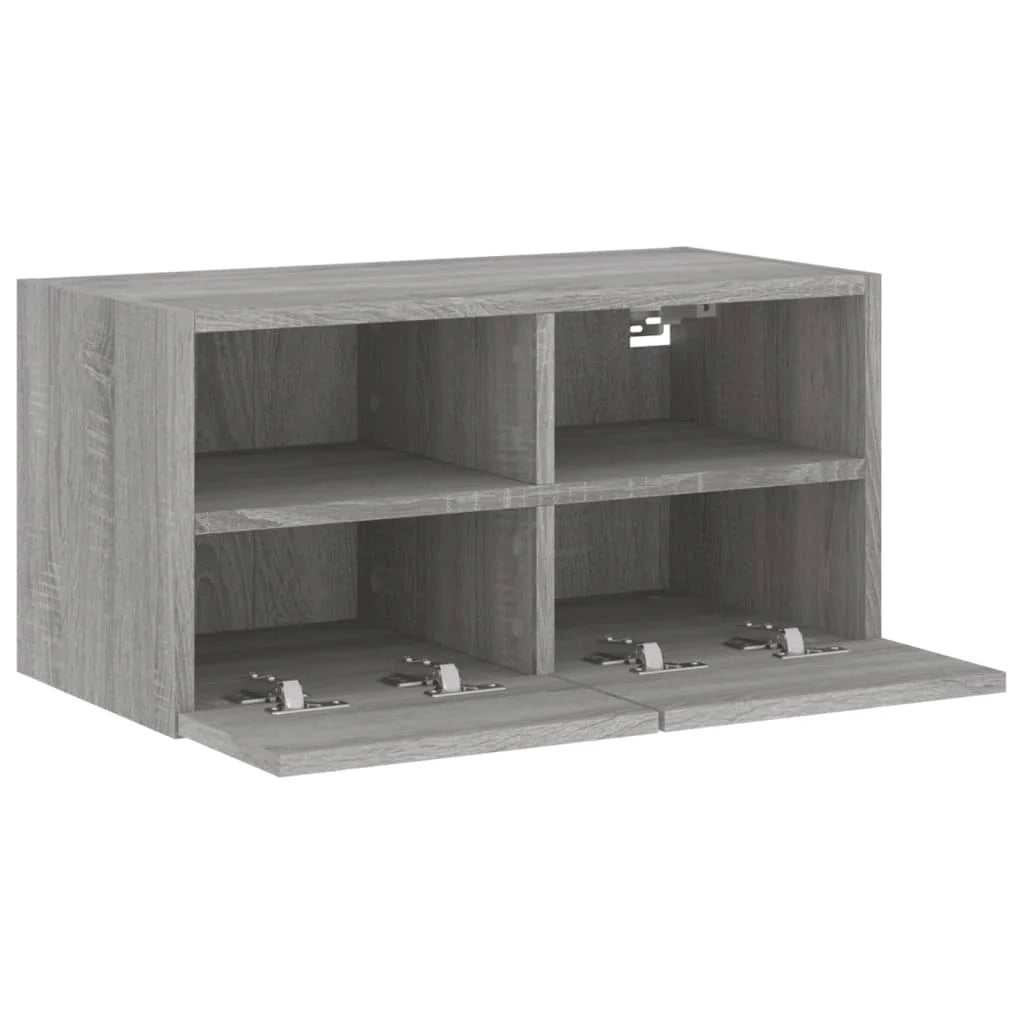 Mobile TV multimediale mensola TV credenza mobile TV sala da pranzo soggiorno camera da letto a parete Sonoma 60 x 30 x 30 cm legno ingegnerizzato grigio 02_0028188