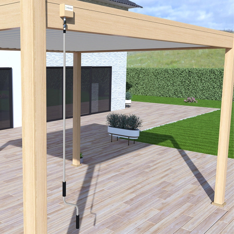 Pergola bioclimatica OmbrÃ©aÂ® VS autoportante 3x4M - Woodlook- Lamelle bianche
