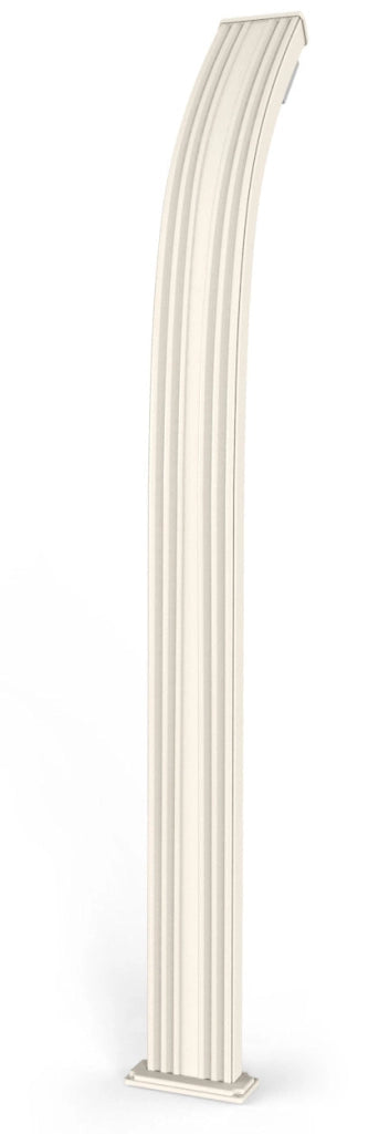Doccia Solare da Esterno Giardino 30L Miscelatore e Lavapiedi Arkema Spring Fascia Inox Bianco Crem
